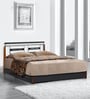 Metallika Oman Queen Size Bed with Storage in Black Colour