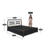 Metallika Oman Queen Size Bed with Storage in Black Colour