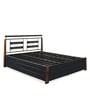 Metallika Oman Queen Size Bed with Storage in Black Colour