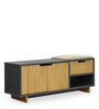 Fusil Engineered Wood Shoe Rack in Slat Grey & Matte Finish