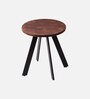 Fusion Forte Metal End Table In Dark Brown & Black  Colour