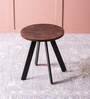 Fusion Forte Metal End Table In Dark Brown & Black  Colour