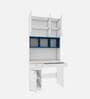 Fusion Hutch Desk in Frosty White And Blue Finish