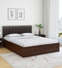 Fusion King Size Bed in Walnut Finish with Box Storage