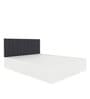 Fusion King Size Upholstered Bed with Box Storage in White & Grey Colour