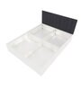Fusion King Size Upholstered Bed with Box Storage in White & Grey Colour