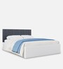 Fusion King Size Upholstered Bed with Box Storage in White & Grey Colour