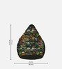 Fusion XXXL Leatherette Bean Bag with Beans in Black & Multicolour