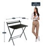 Foldable Study Table in Dark Wenge Finish