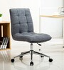 Fuzzy Fabric Guest Chair in Grey Colour with Revolving Base