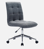 Fuzzy Fabric Guest Chair in Grey Colour with Revolving Base