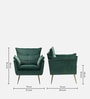 Fyn Velvet Lounge Chair In Green Colour