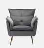 Fyn Velvet Lounge Chair In Grey Colour