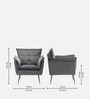 Fyn Velvet Lounge Chair In Grey Colour