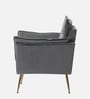 Fyn Velvet Lounge Chair In Grey Colour