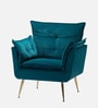 Fyn Velvet Lounge Chair In Teal Colour
