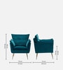 Fyn Velvet Lounge Chair In Teal Colour