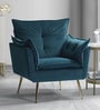 Fyn Velvet Lounge Chair In Teal Colour