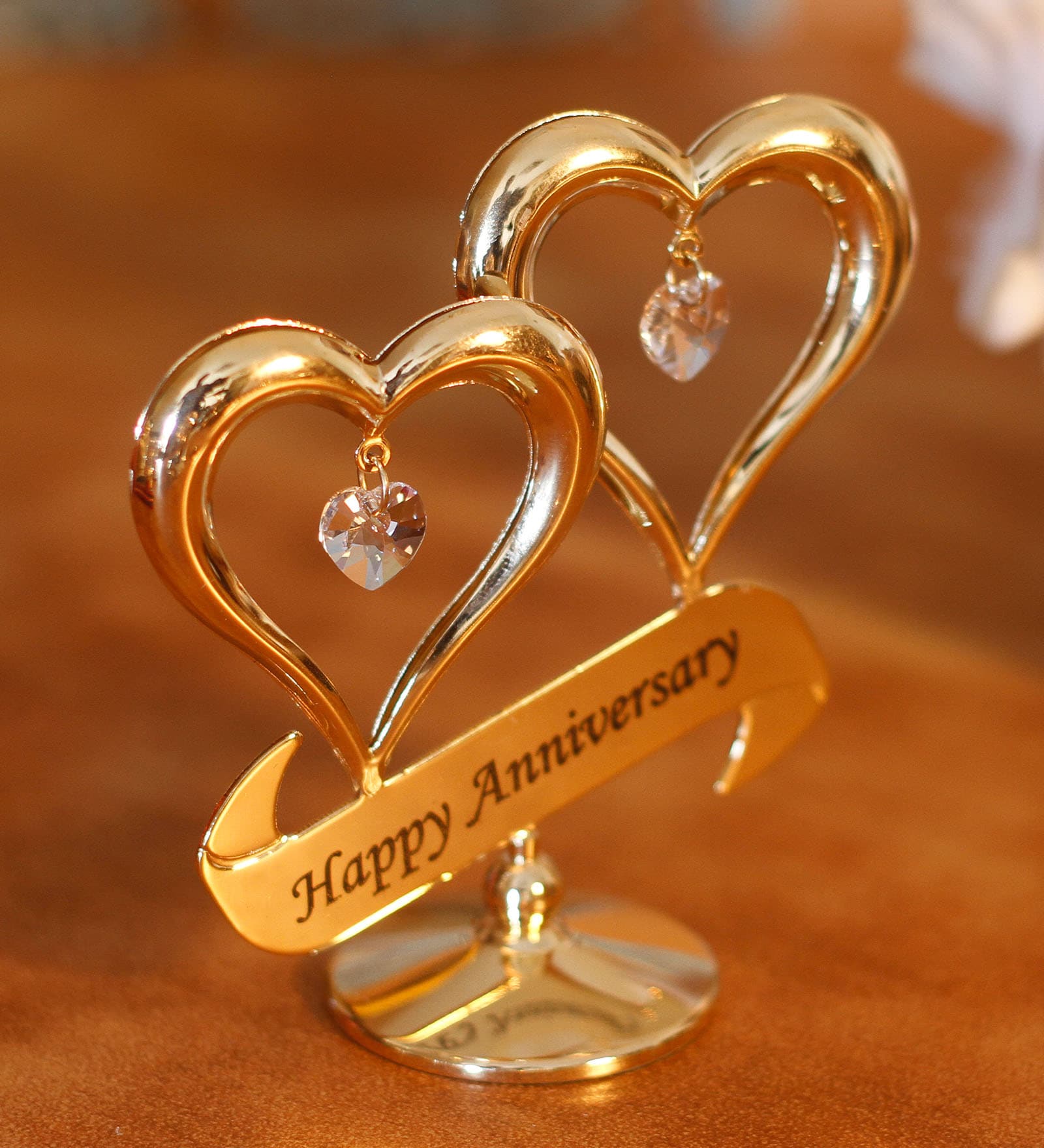 Buy G n G 24K Gold Plated with Swarovski Crystals Happy Anniversary ...