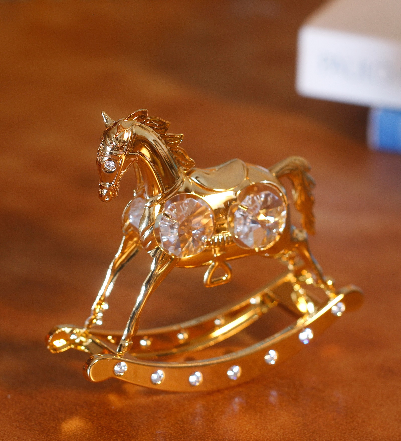 Gold 24K Gold Plated with Swarovski Crystal Curio
