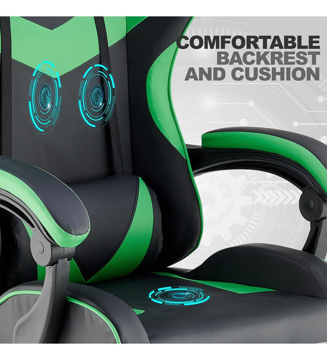 Buy Gaming Ergonomic Chair in Green & Black Colour by Bantia Furniture