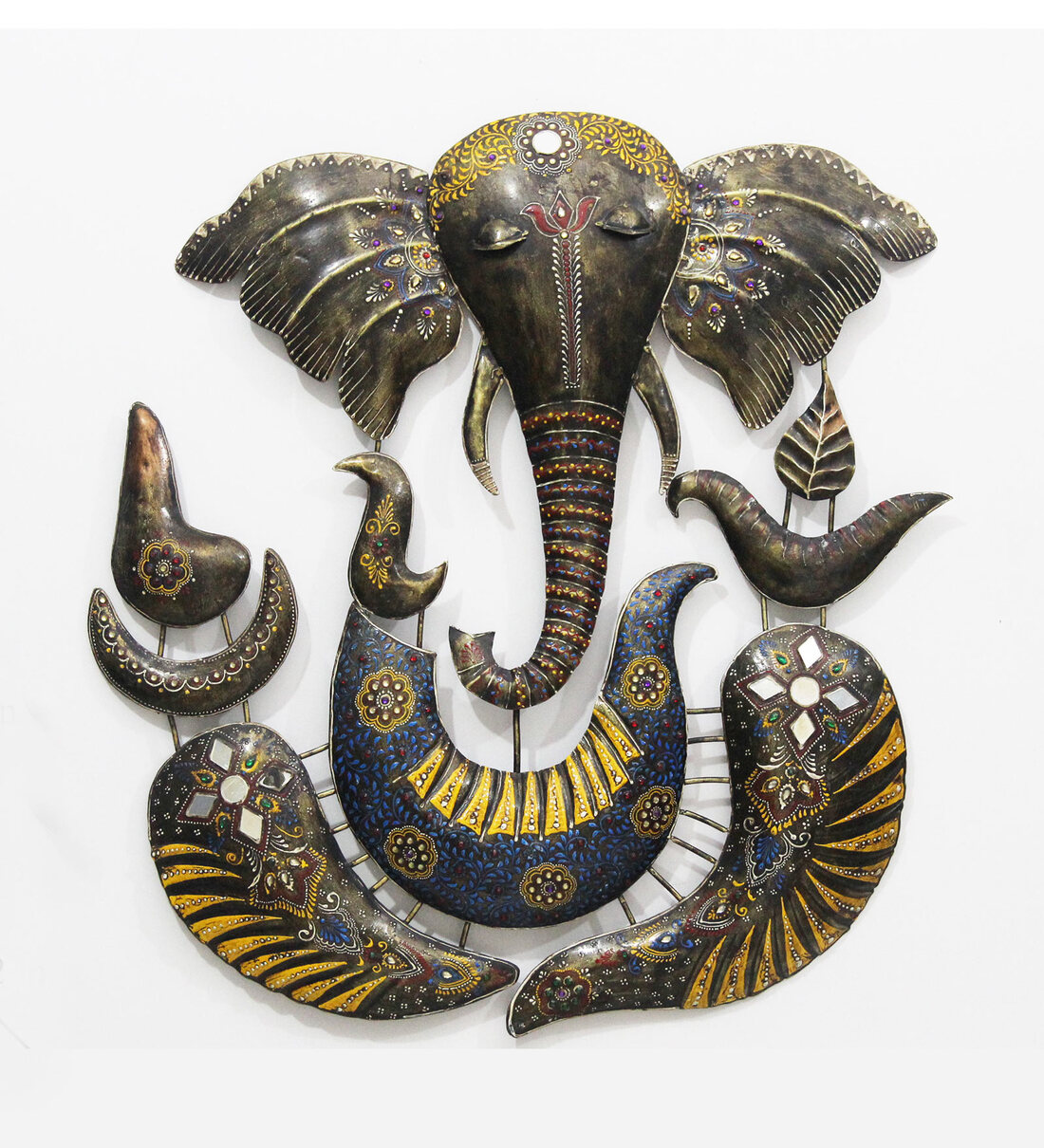 Buy Iron Lord Ganesha Wall Art In Copper By Malik Design Online