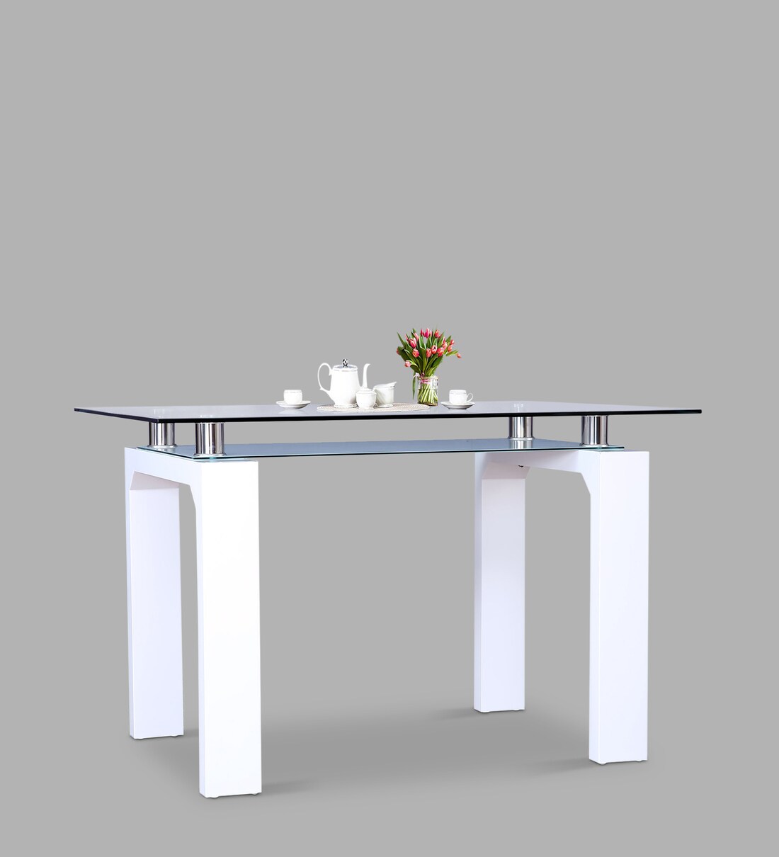 Buy Garfield 4 Seater Dining Table in White Colour at 64 OFF by