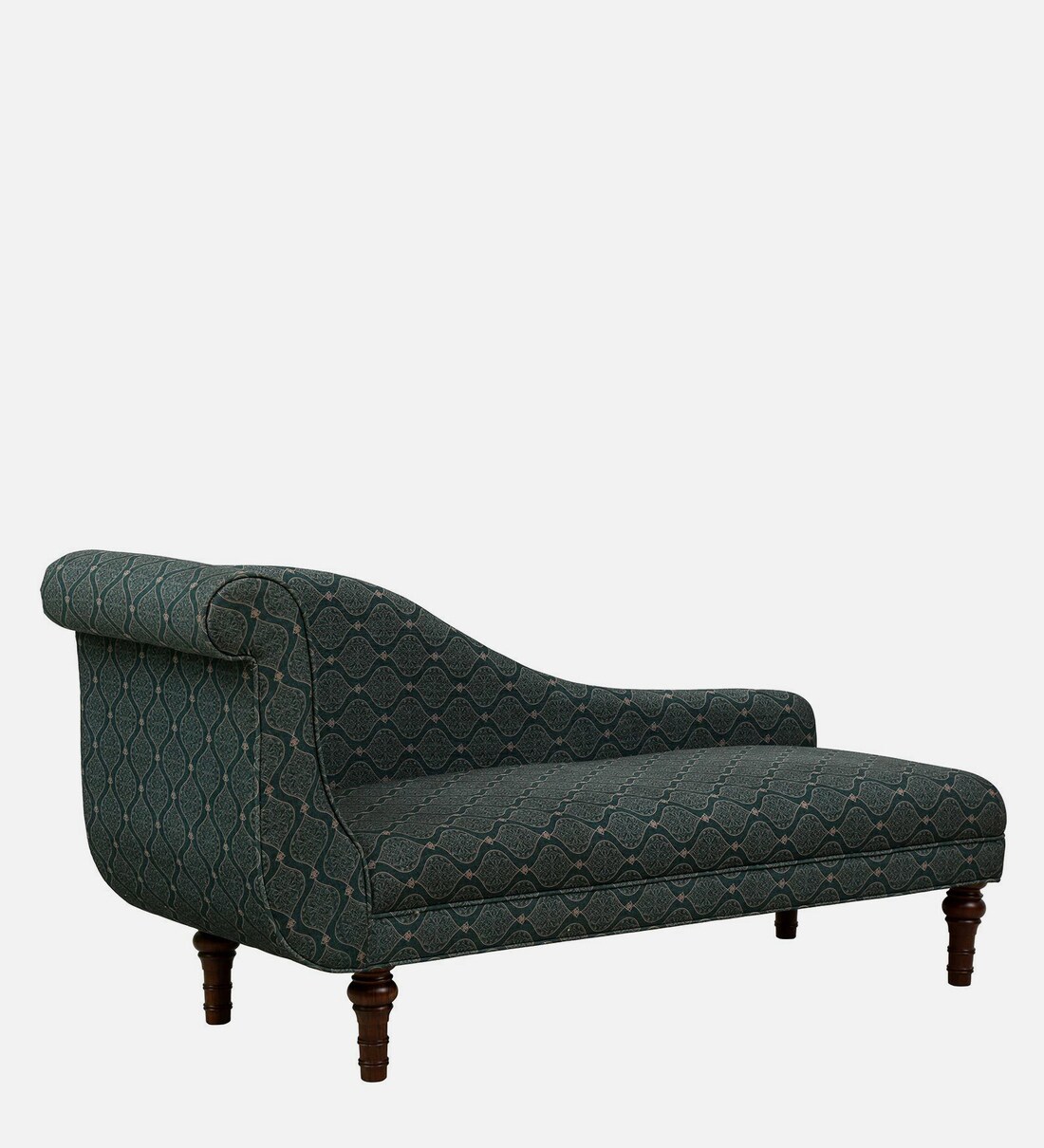 Buy Locarno Fabric Chaise Lounger in Dark Green Colour Online Chaise