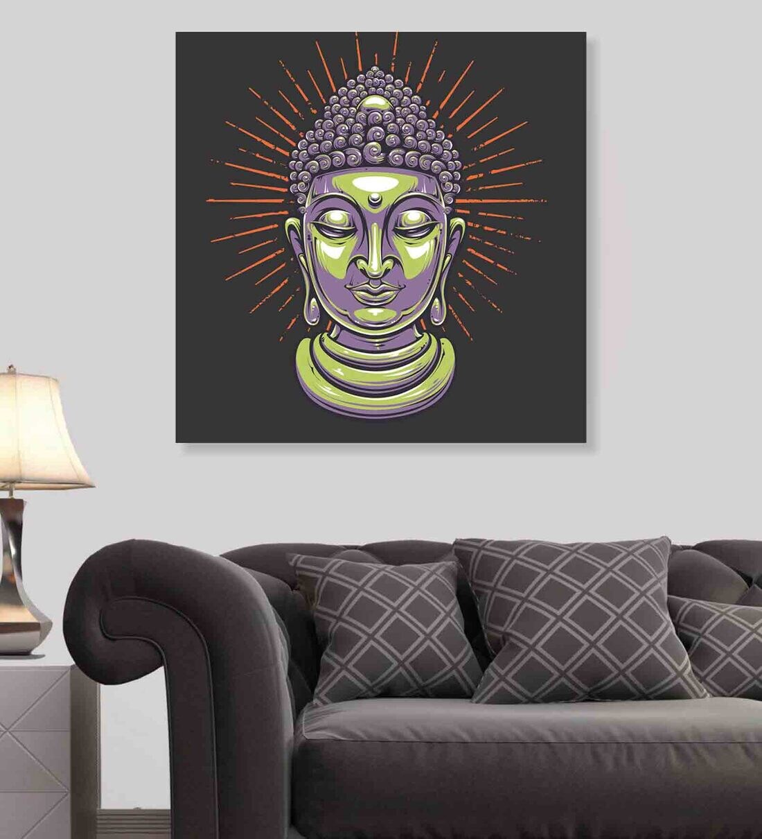 Buy Gautam Buddha Multicolour Canvas Framed Wall Painting at 22% OFF by ...