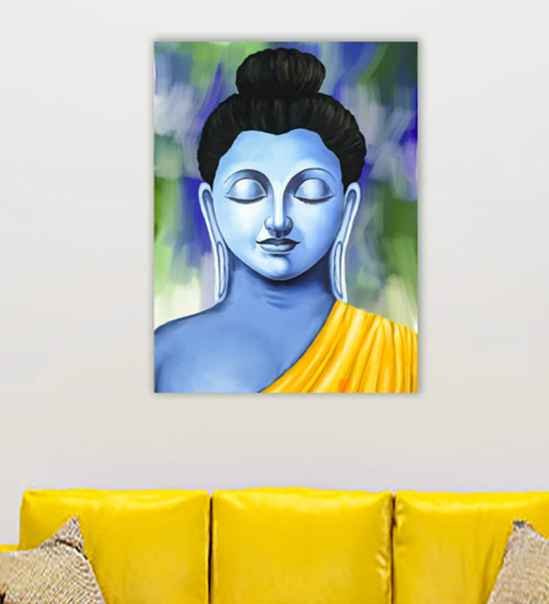 gautam buddha glass painting