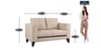 Garcia Fabric 2 Seater Sofa in Beige Colour