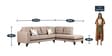 Garcia LHS 3 Seater Sofa with Lounger in Brown colour