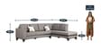 Garcia LHS 3 Seater Sofa With Lounger In Grey Colour