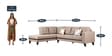 Garcia RHS 3 Seater Sofa With Lounger In Brown Colour