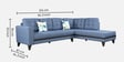 Garcia Sylo Fabric LHS Sectional Sofa ( 3+ Lounger) In Blue Colour