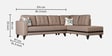 Garcia Sylo Fabric LHS Sectional Sofa ( 3+ Lounger) In Brown Colour