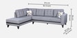 Garcia Sylo Fabric RHS Sectional Sofa ( 3+ Lounger) In Grey Colour