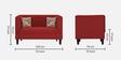 Garnet Fabric 2 Seater Sofa In Red Colour
