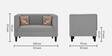 Garnet Fabric 2 Seater Sofa In Royal Grey Colour