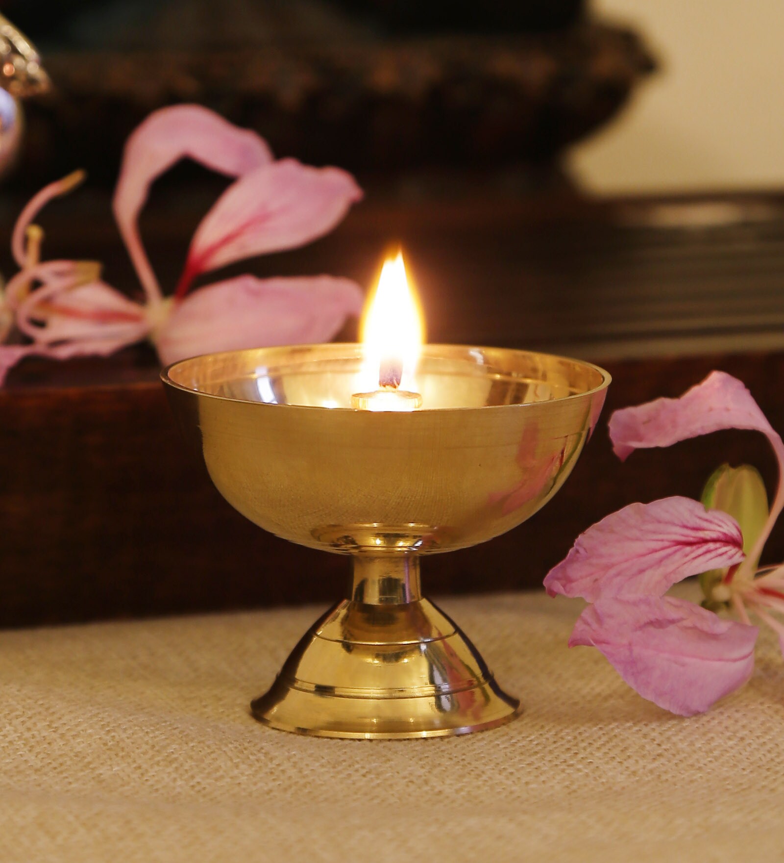 Buy Gac Trend Gold Brass Akhand Jyoti Diya Online Pooja Thalis Test Test Pepperfry