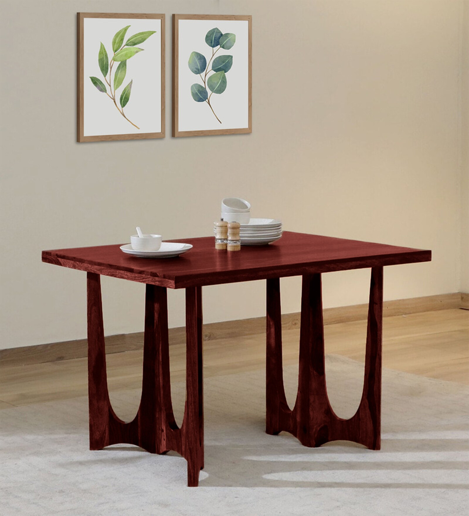 Buy Gafieira Sheesham Wood 4 Seater Dining Table in Scratch Resistant ...