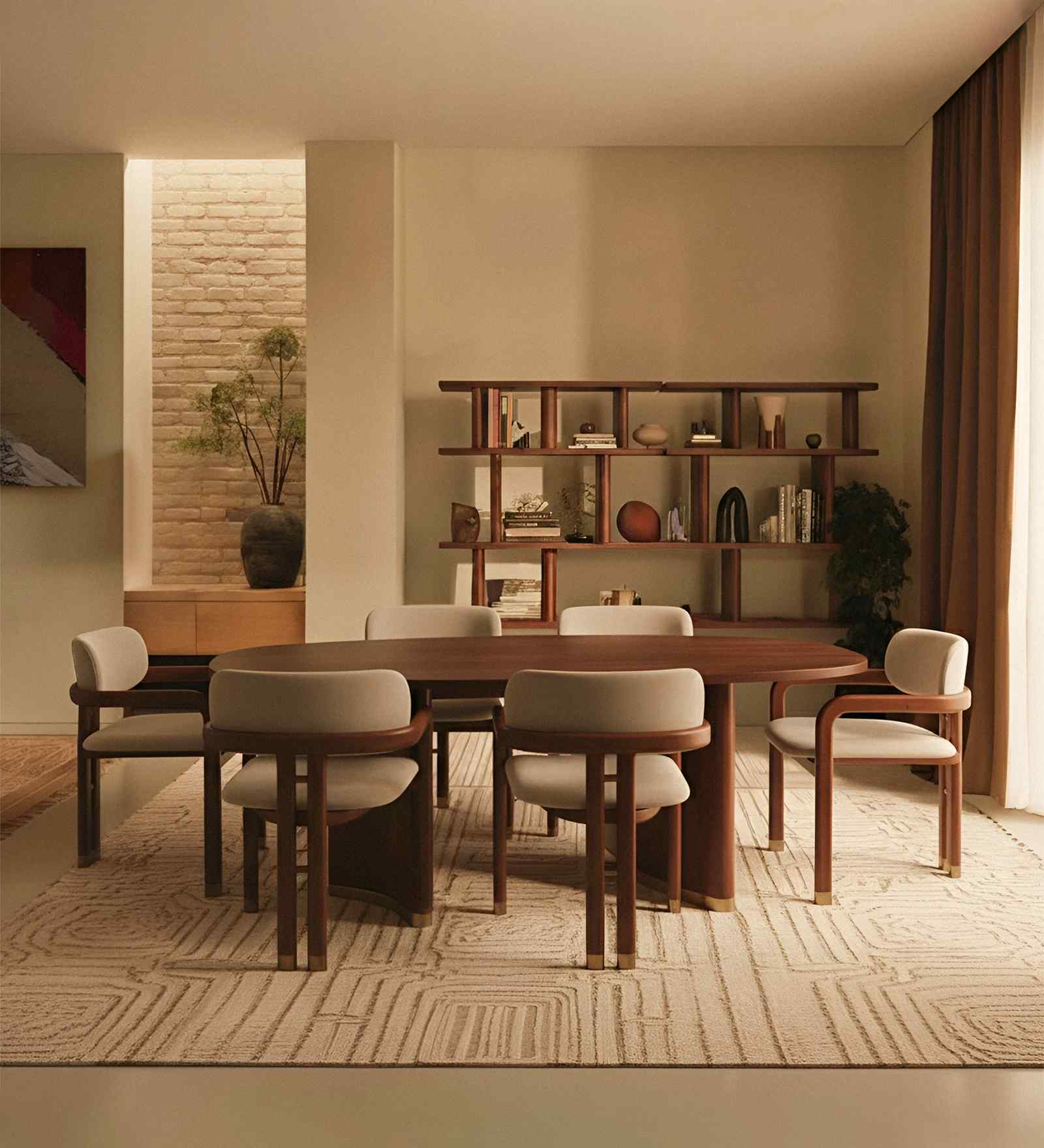 Gahana 6 Seater Dining Table In Kiara Finish