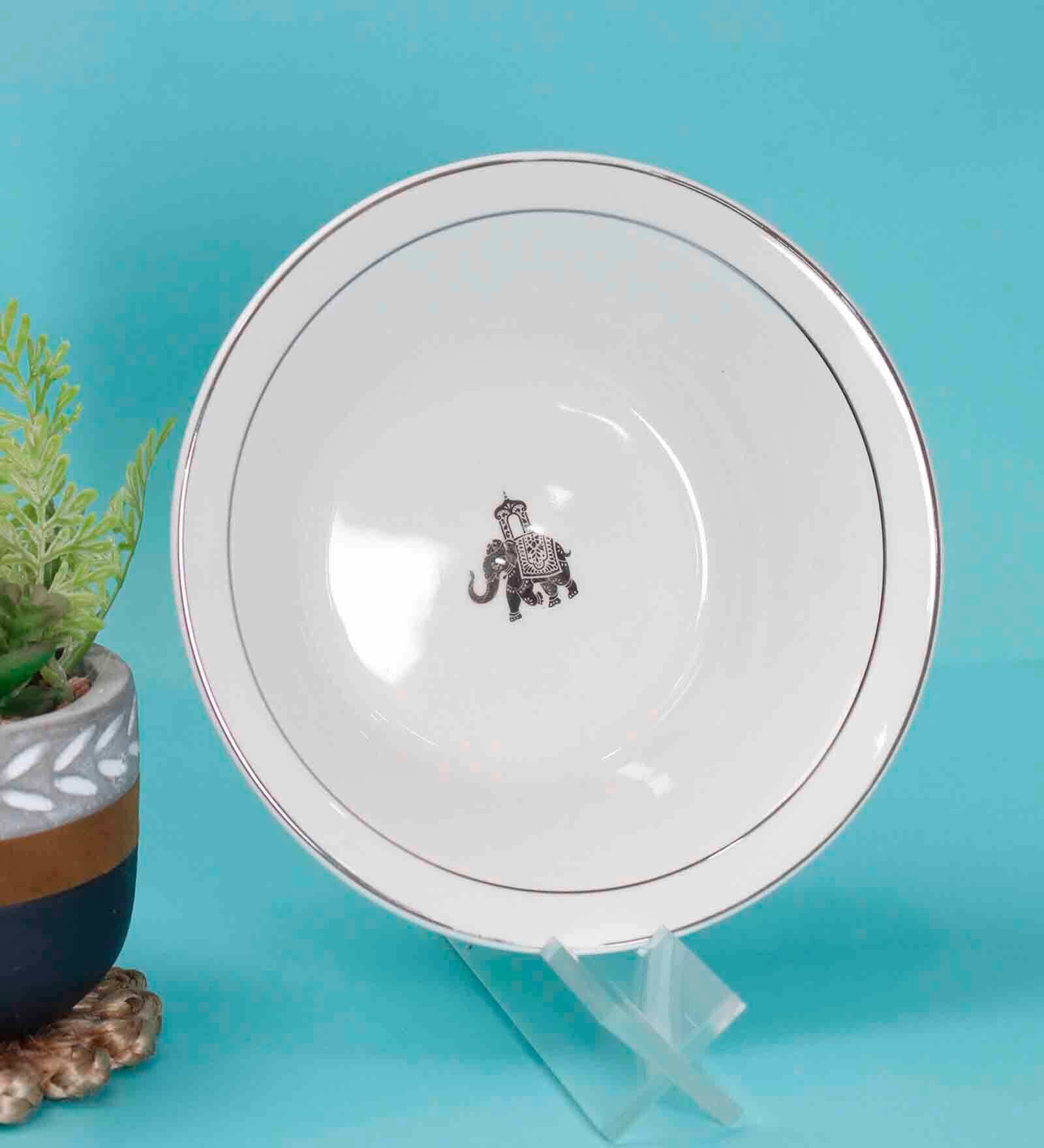 Gaj 580 ml White Porcelain Serving Bowl