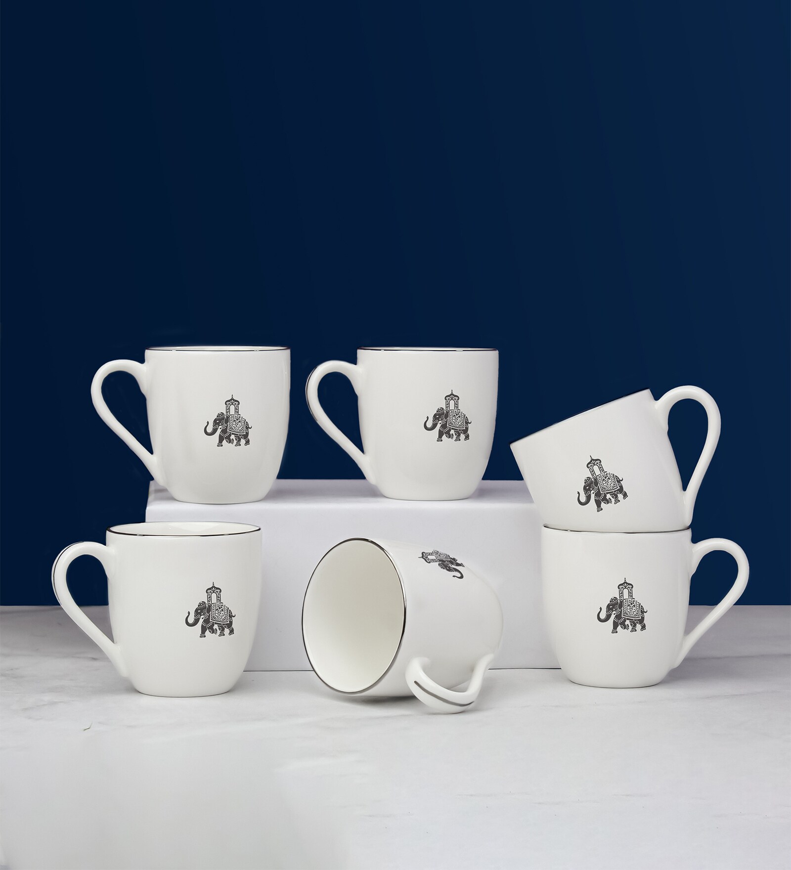 Gaj Platinum rim Mini Sip Set of 6