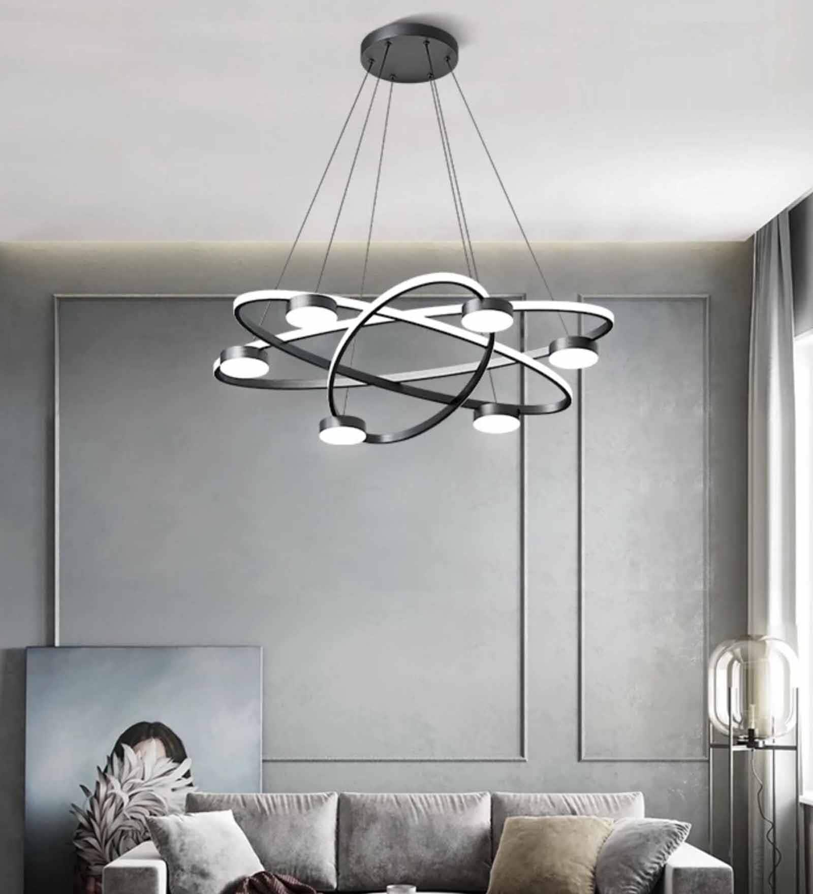 Buy Galaxy 6 Head Black Metal Smart Chandelier at 56% OFF by Smartway ...