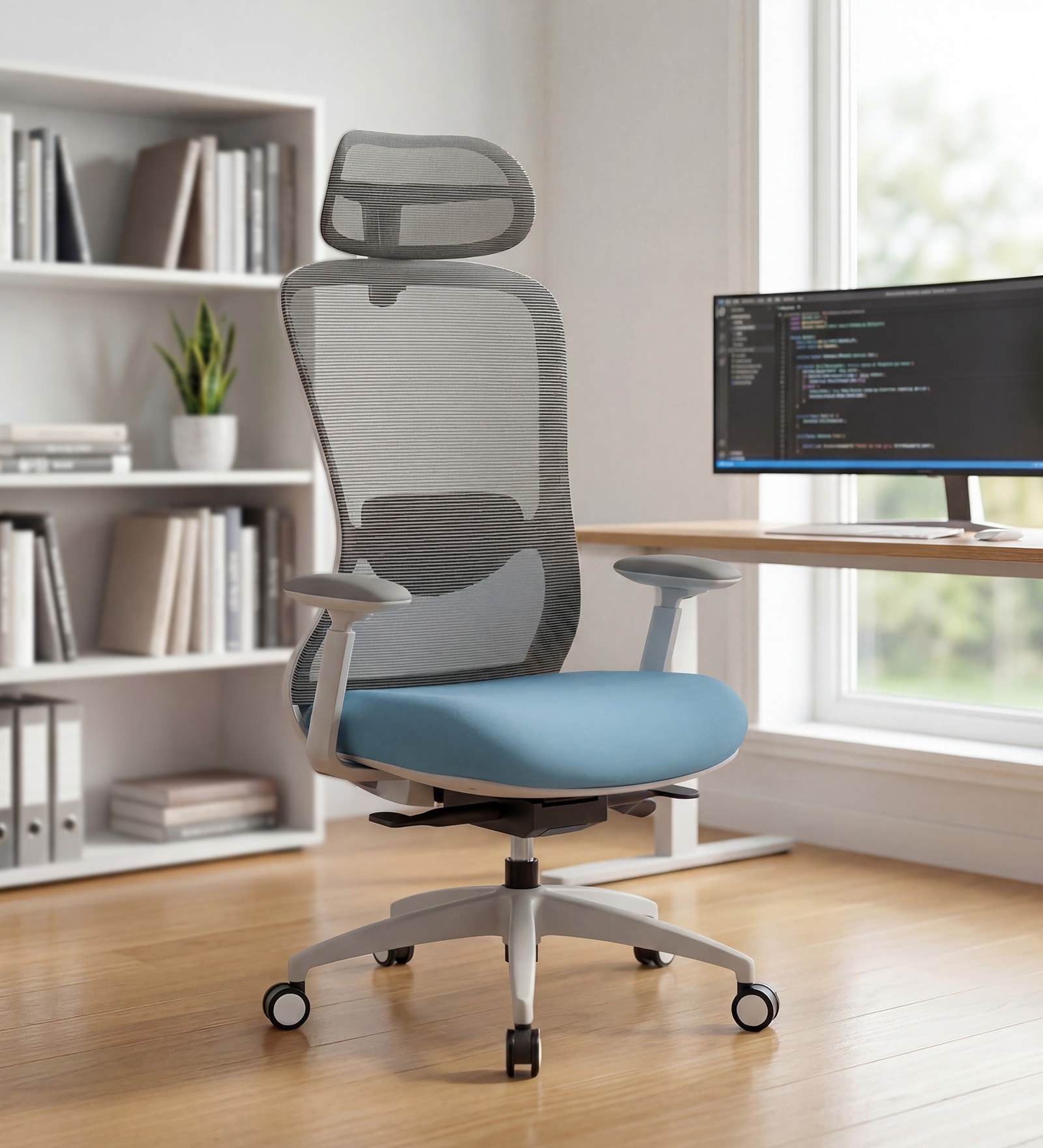 Galaxy Ergonomic Office Chair In Powder Blue Color