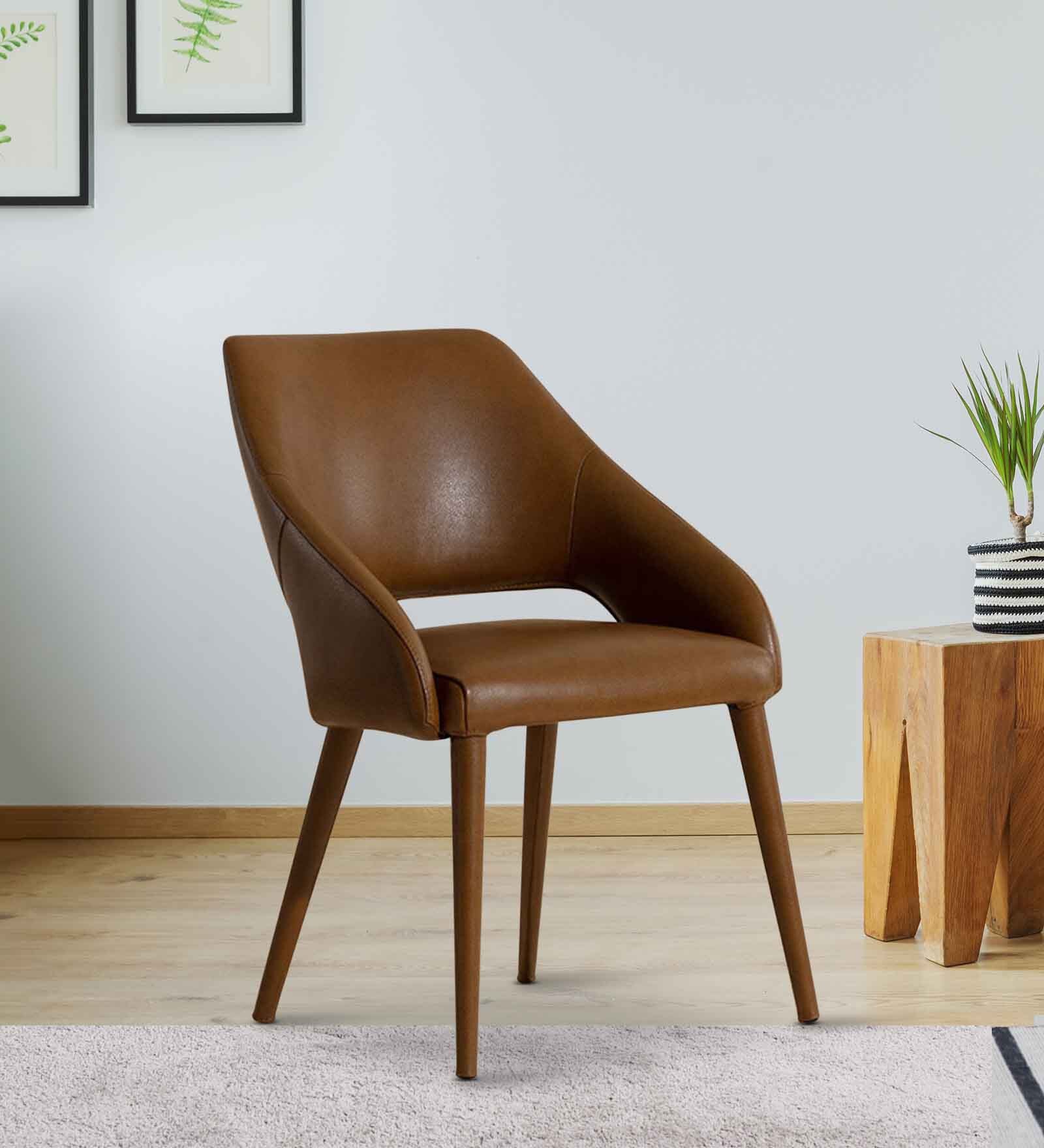 Buy Galen Leatherette Dining Chair in Brown Colour at 43% OFF by Kiyan ...