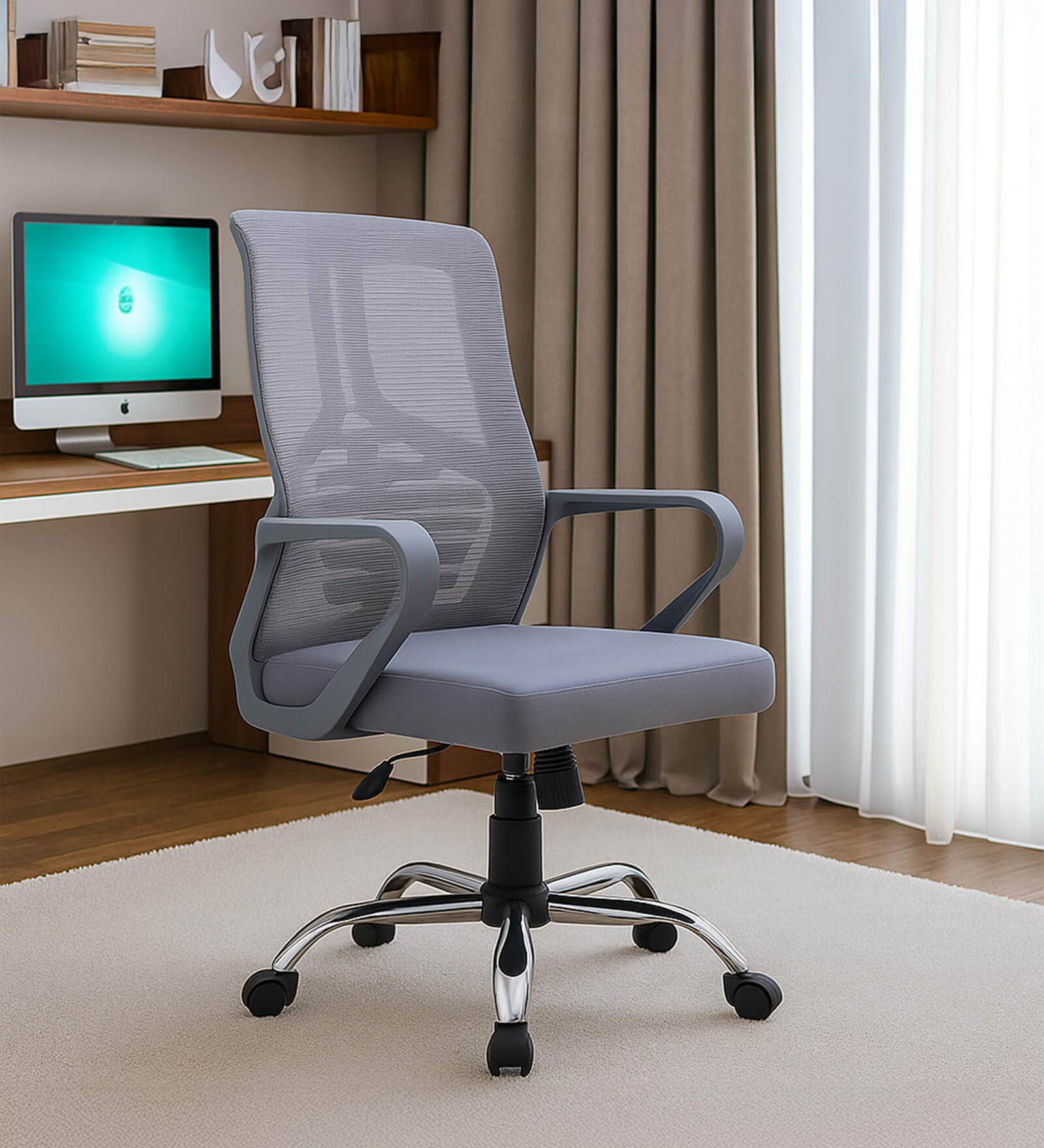 Nagisa Ergonomic Chair With Lumbar Support In Grey Colour
