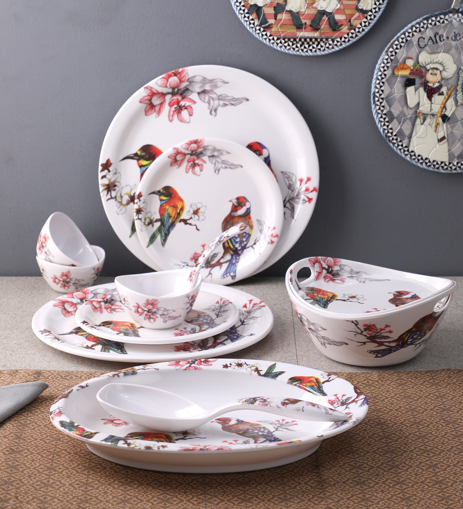 Buy Paradise Fauna Melamine Dinner Set 40 Pieces By Gallery99 at 33