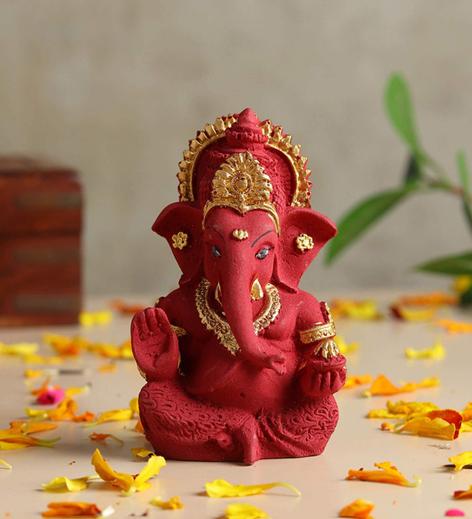 Maroon Ganesh Ji Murti Polyresin Idol